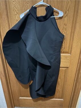 Nordstrom Black One-Shoulder Ruffle Cocktail Dress
